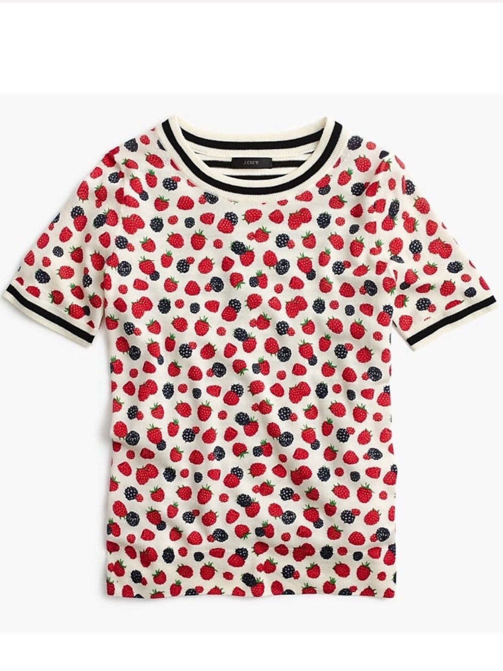 J. Crew Tippi Short Sleeve Berry Sweater Medium NWT